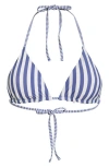 Roxy Stripe Out Reversible Tiki Triangle Bikini Top In Blue