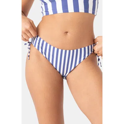 Roxy Stripe Out Side Tie Bikini Bottoms In Blue