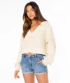 Roxy Study Hall V-neck Sweater In White