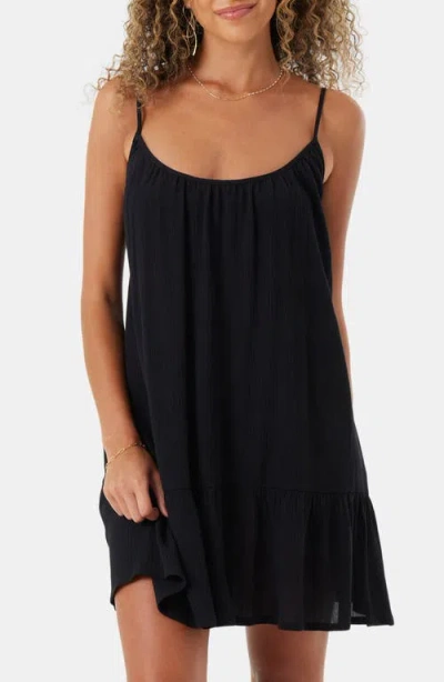 Roxy Summer Fling Mini Cover-up Sundress In Black