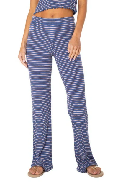 Roxy Summer Fling Rib Flare Pants In Blue