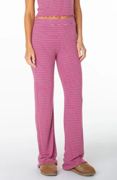 Roxy Summer Fling Rib Flare Pants In Pink