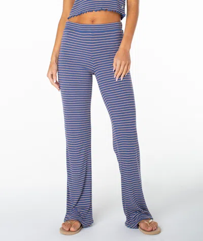 Roxy Summer Fling Rib Pant 2 In Dutch Blue Rewind Stripe