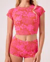 Roxy Sun Chasers Crop Rashguard In Multi