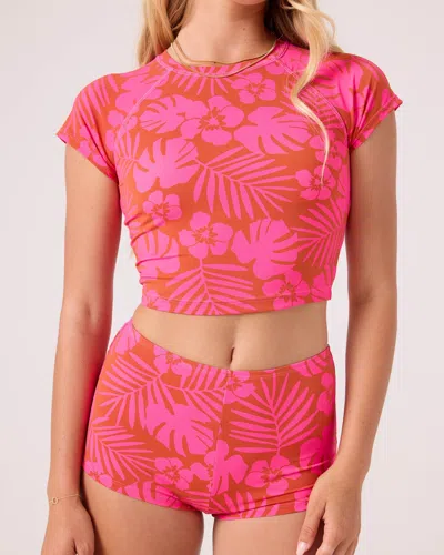 Roxy Sun Chasers Crop Rashguard In Multi