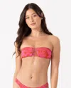 Roxy Sun Chasers Lattice Bandeau Bikini Top In Multi