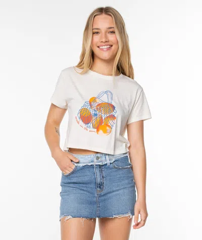 Roxy Sunny Days Cropped Boxy Tee In White