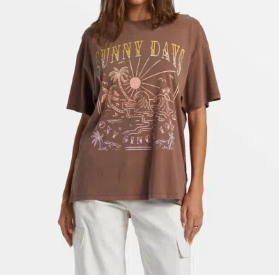 Roxy Sunny Days Oversized Boyfriend T-shirt In Root Beer In Brown