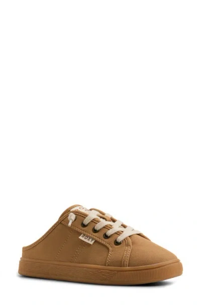 Roxy Sunny Stroll Lace-up Mule Sneaker In Brown