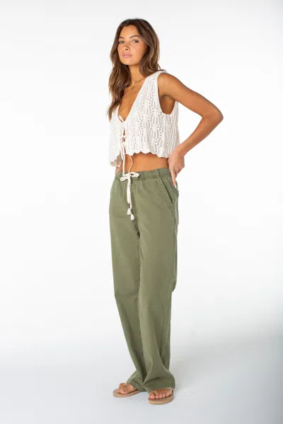 Roxy Sunset Dream Twill Pant In Green