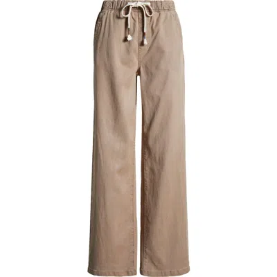 Roxy Sunset Dream Twill Wide Leg Pants In Amphora