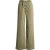 Roxy Sunset Dream Twill Wide Leg Pants In Oil Green