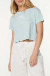Roxy Sunset Dreams Graphic Baby Tee In Blue
