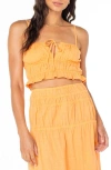Roxy Sunset Mist Ii Shirred Crop Camisole In Muskmelon Solid