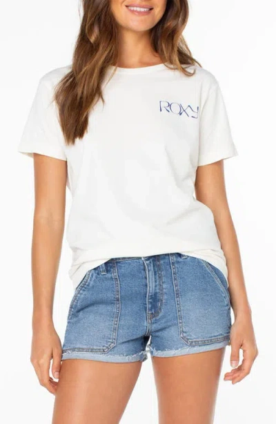 Roxy Sunset Realm Cotton Graphic T-shirt In White