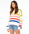 Roxy Sunset Stripe Sweater In Multi
