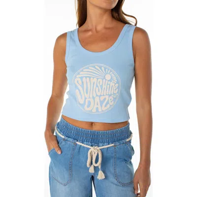 Roxy Sunshine Daze Crop Graphic Tank In Blue