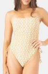 Roxy Sunshine State Of Mind Bandeau One-piece Swimsuit In Yellow