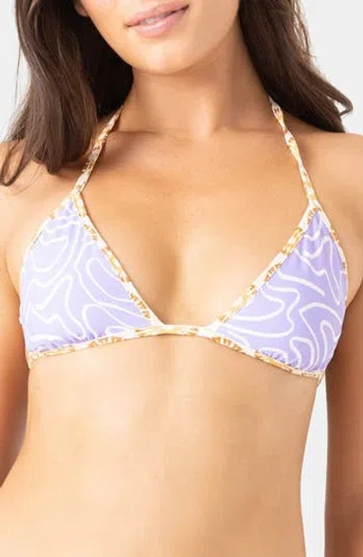 Roxy Sunshine State Of Mind Reversible Triangle Bikini Top In Multi