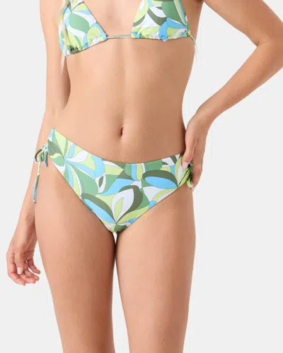 Roxy Surf Break Lace Side Tie Full Bikini Bottom In Green