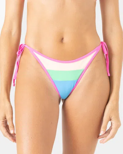 Roxy Surf City Colorblock Tie Side Cheeky Bikini Bottom In Multi