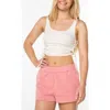 Roxy Surf Stoked Crop Rib Tank In Pink