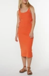 Roxy Surf Stoked Midi Dress In Orange