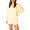 Roxy Surfing By Moonlight Embroidered Graphic Sweatshirt In Yellow