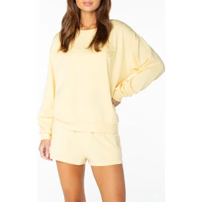 Roxy Surfing By Moonlight Embroidered Graphic Sweatshirt In Golden Hze