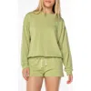 Roxy Surfing By Moonlight Embroidered Graphic Sweatshirt In Green