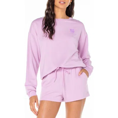 ROXY ROXY SURFING BY MOONLIGHT EMBROIDERED GRAPHIC SWEATSHIRT