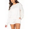 Roxy Surfing By Moonlight Embroidered Graphic Sweatshirt In White