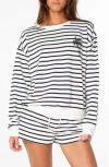 Roxy Surfing By Moonlight Stripe Sweatshirt In Multi