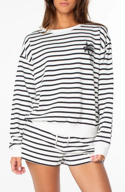 Roxy Surfing By Moonlight Stripe Sweatshirt In Multi
