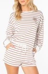 Roxy Surfing By Moonlight Stripe Sweatshirt In White