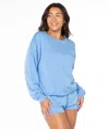 Roxy Surfing By Moonlight Embroidered Graphic Sweatshirt In Blue
