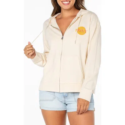 Roxy Sweet Rhythm Fleece Zip Hoodie In White