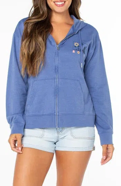 Roxy Sweet Rhythm Graphic Zip Hoodie In Blue