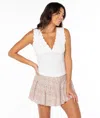 Roxy Sweet Talk Scallop Trim Cotton Tank In White