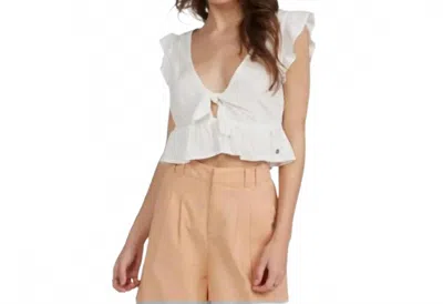 Roxy Sweetest Love 2 Crop Top In Snow White In Gray