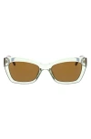 Roxy Swept 55mm Rectangular Sunglasses In Basil