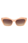 Roxy Swept 55mm Rectangular Sunglasses In Orange