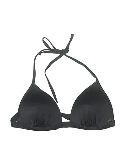 Pre-owned Roxy Swimsuit Top Black Solid Pattern Swimwear