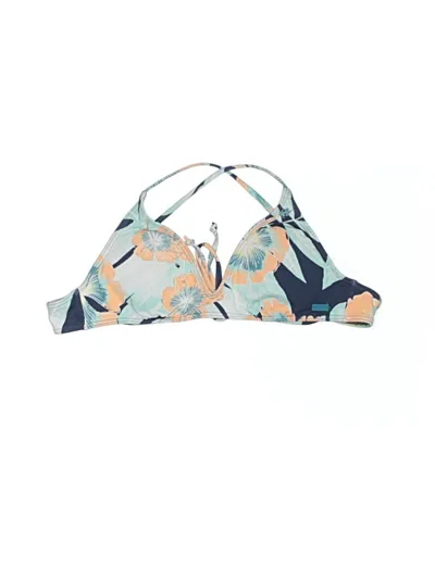 Pre-owned Roxy Swimsuit Top Blue Print Pattern Swimwear