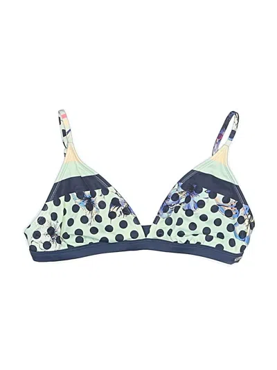 Pre-owned Roxy Swimsuit Top Blue Print Pattern Swimwear