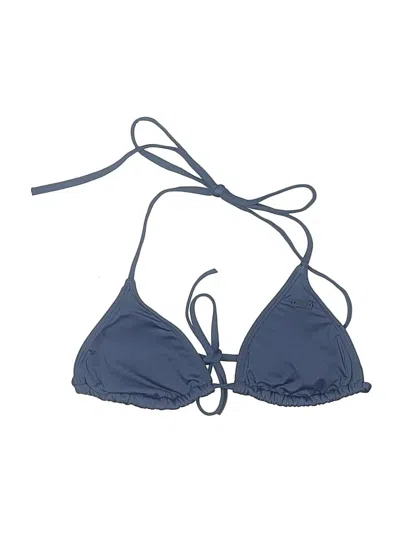 Pre-owned Roxy Swimsuit Top Blue Solid Pattern Swimwear