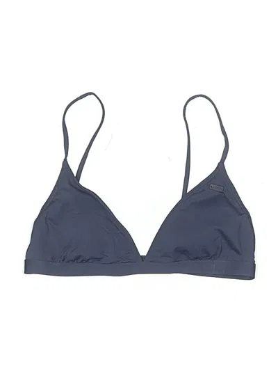 Pre-owned Roxy Swimsuit Top Blue Solid Pattern Swimwear