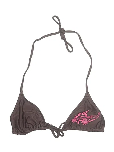 Pre-owned Roxy Swimsuit Top Brown Graphic Pattern Swimwear