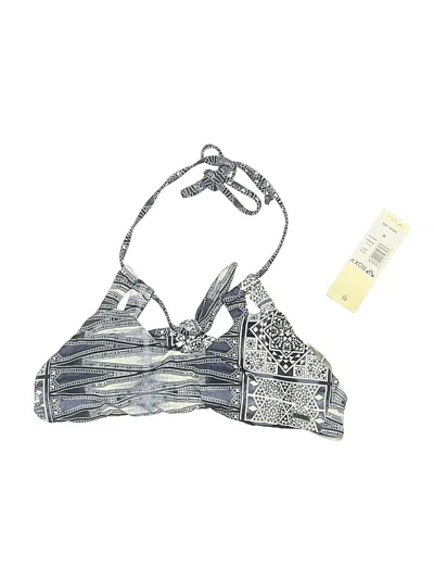 Roxy Swimsuit Top Gray Print Pattern Swimwear