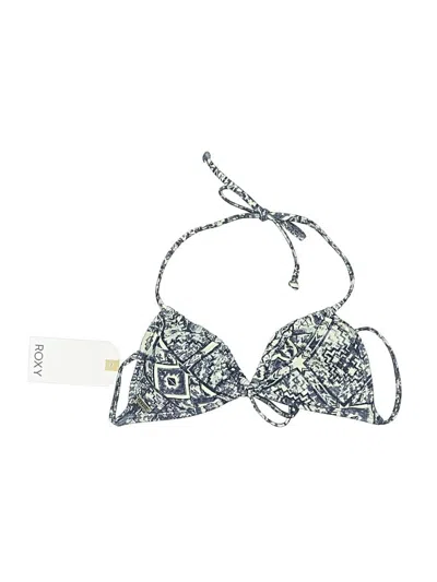 Roxy Swimsuit Top Gray Print Pattern Swimwear